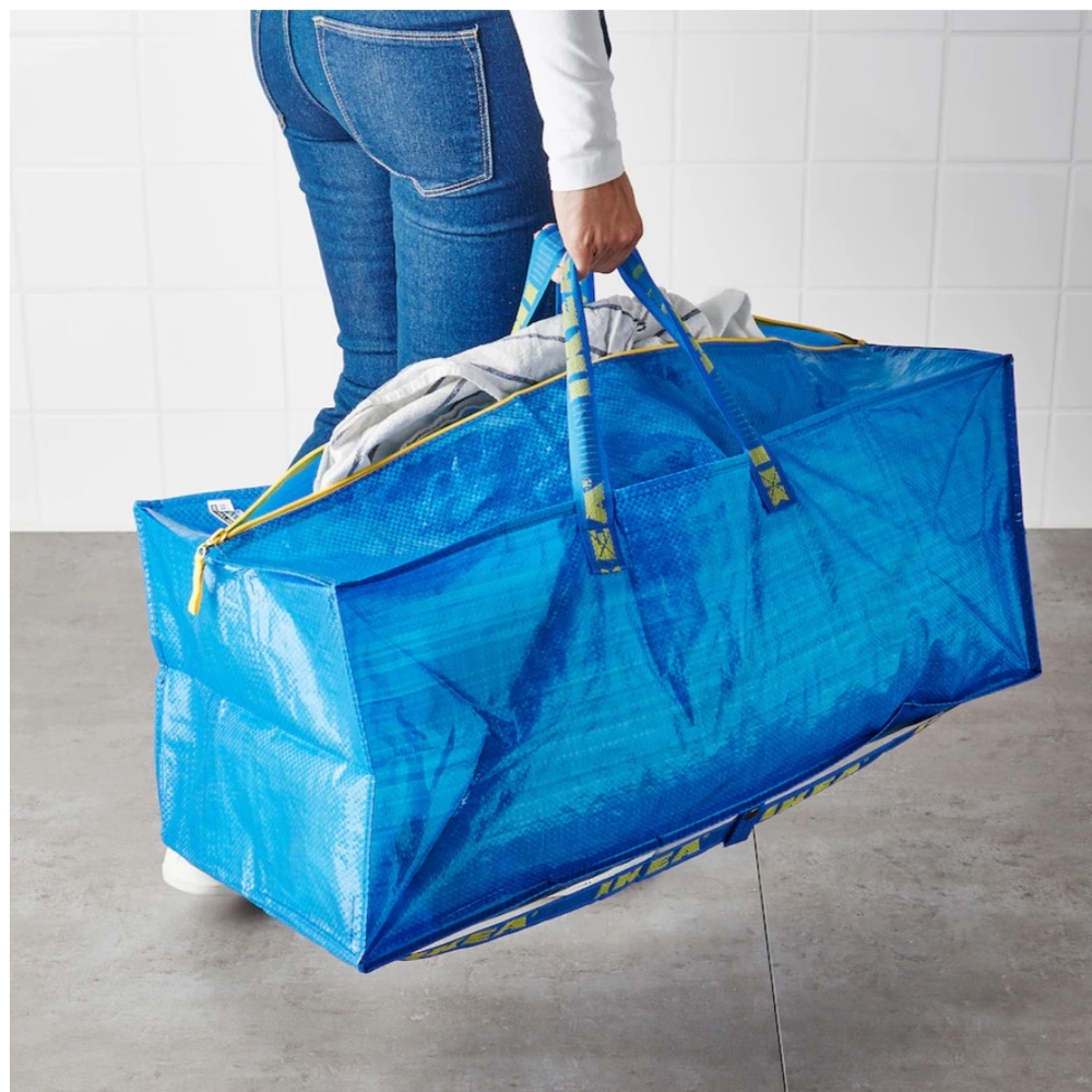 NWT Ikea blue big huge Frakta storage bag backpack